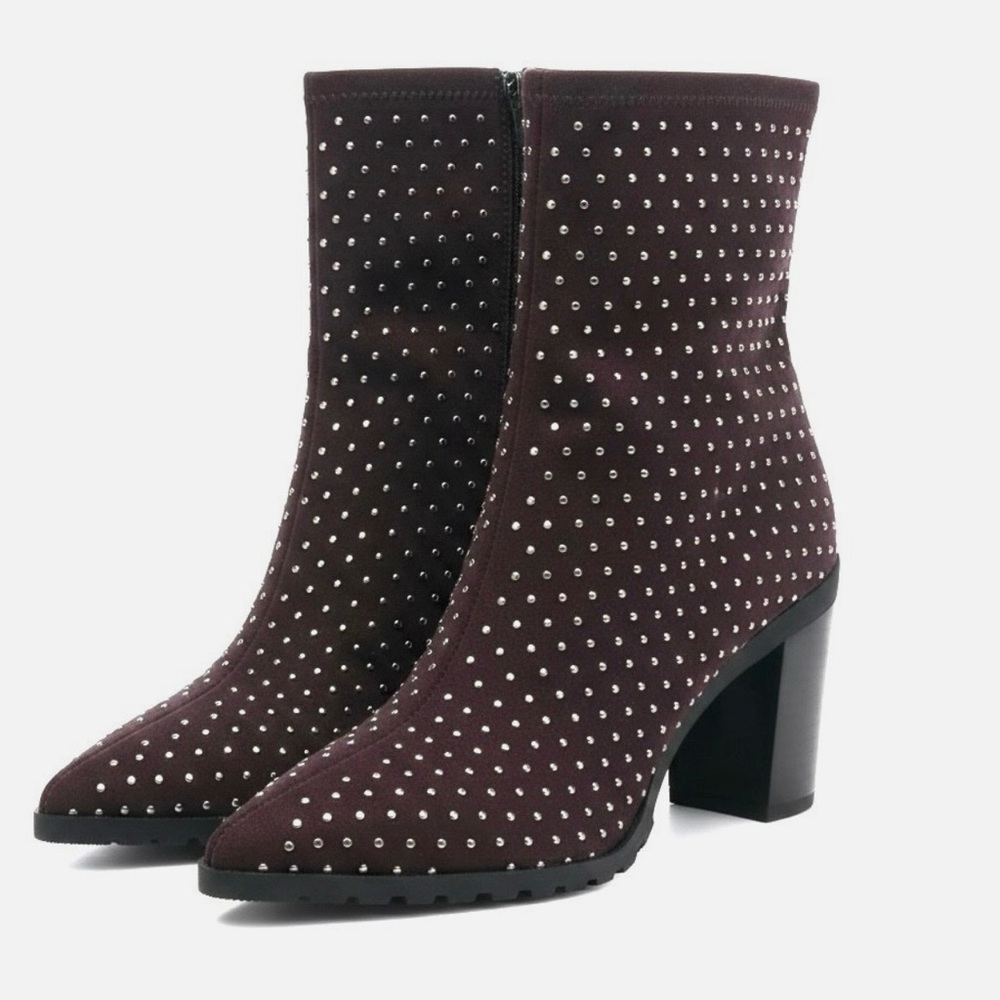 Charles By Charles David Danielle boots Women’s size 8.5 New Burgundy Studded - Picture 2 of 9